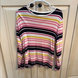Talbots Pink and Yellow Fitted Long Sleeve Tee